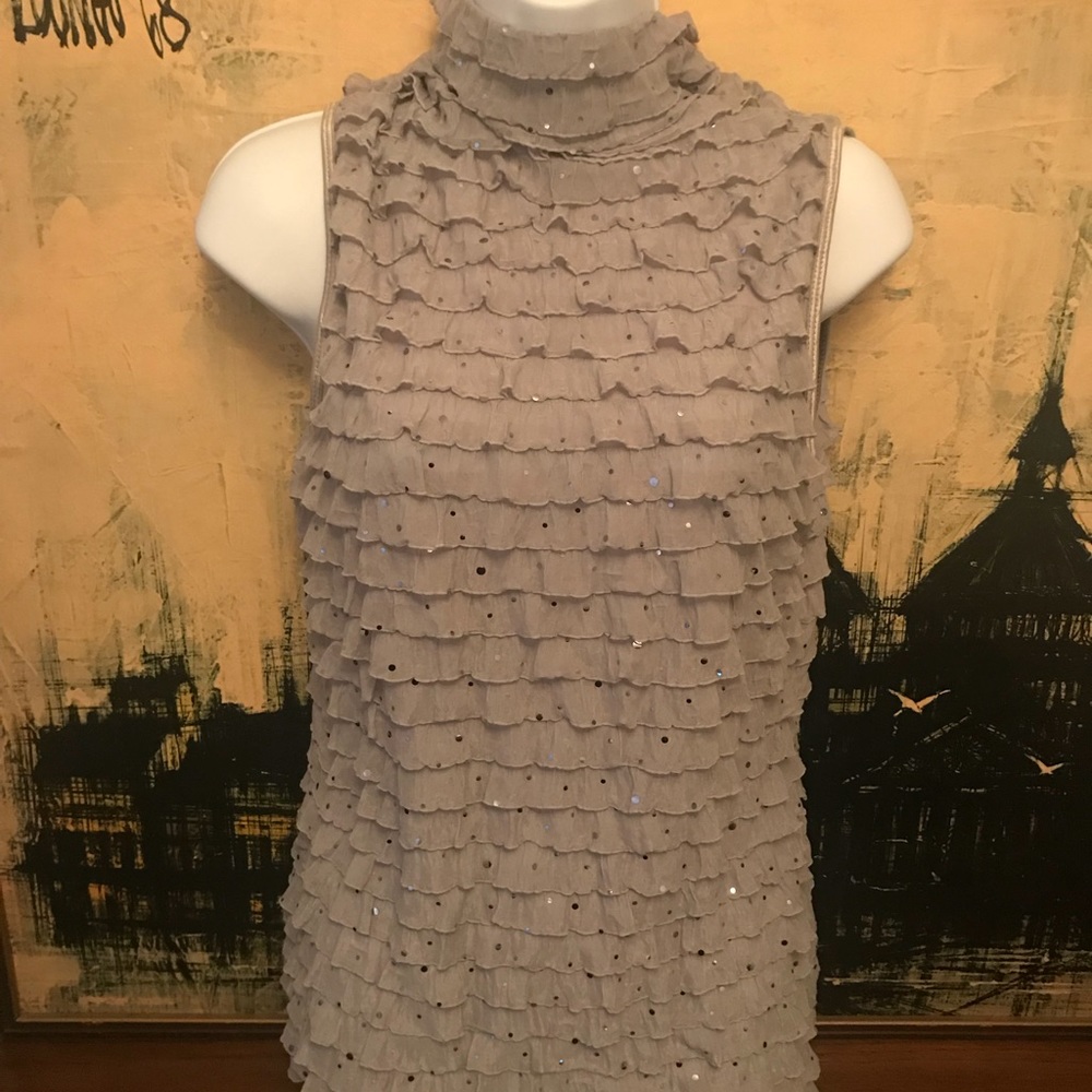 Crew neck shimmer tank